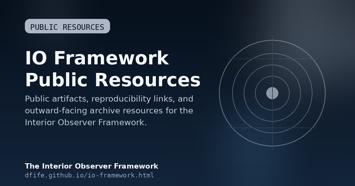 IO Framework Archive & Public Resources